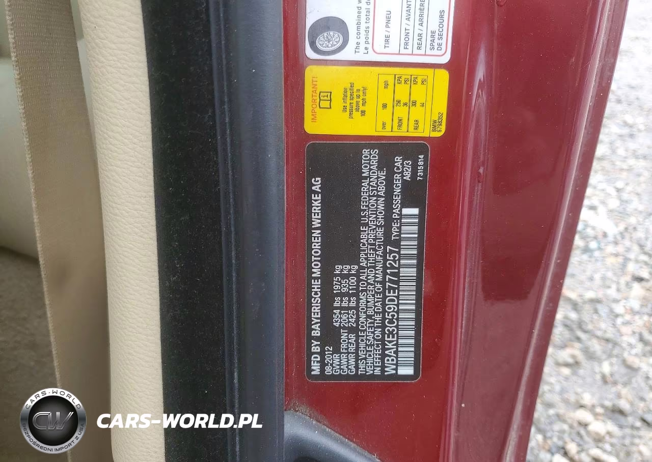 2013 BMW 328 I VIN:WBAKE3C59DE771257 - 12
