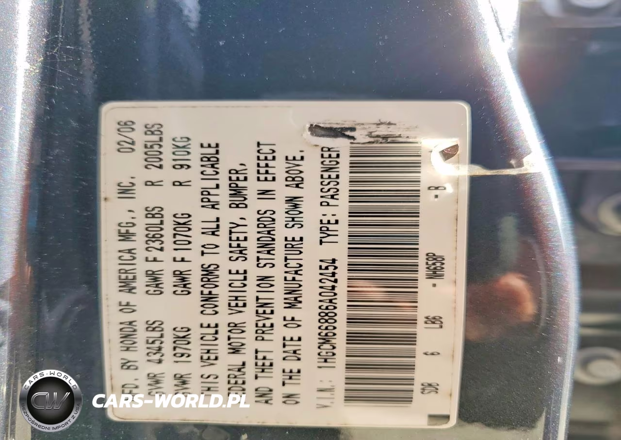 2006 Honda Accord Ex VIN:1HGCM66886A042454 - 12