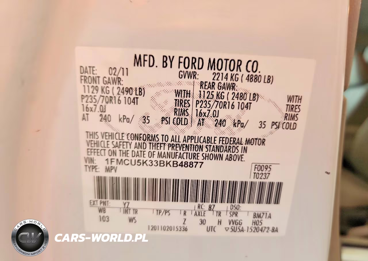 2011 Ford Escape Hybrid VIN:1FMCU5K33BKB48877 - 12