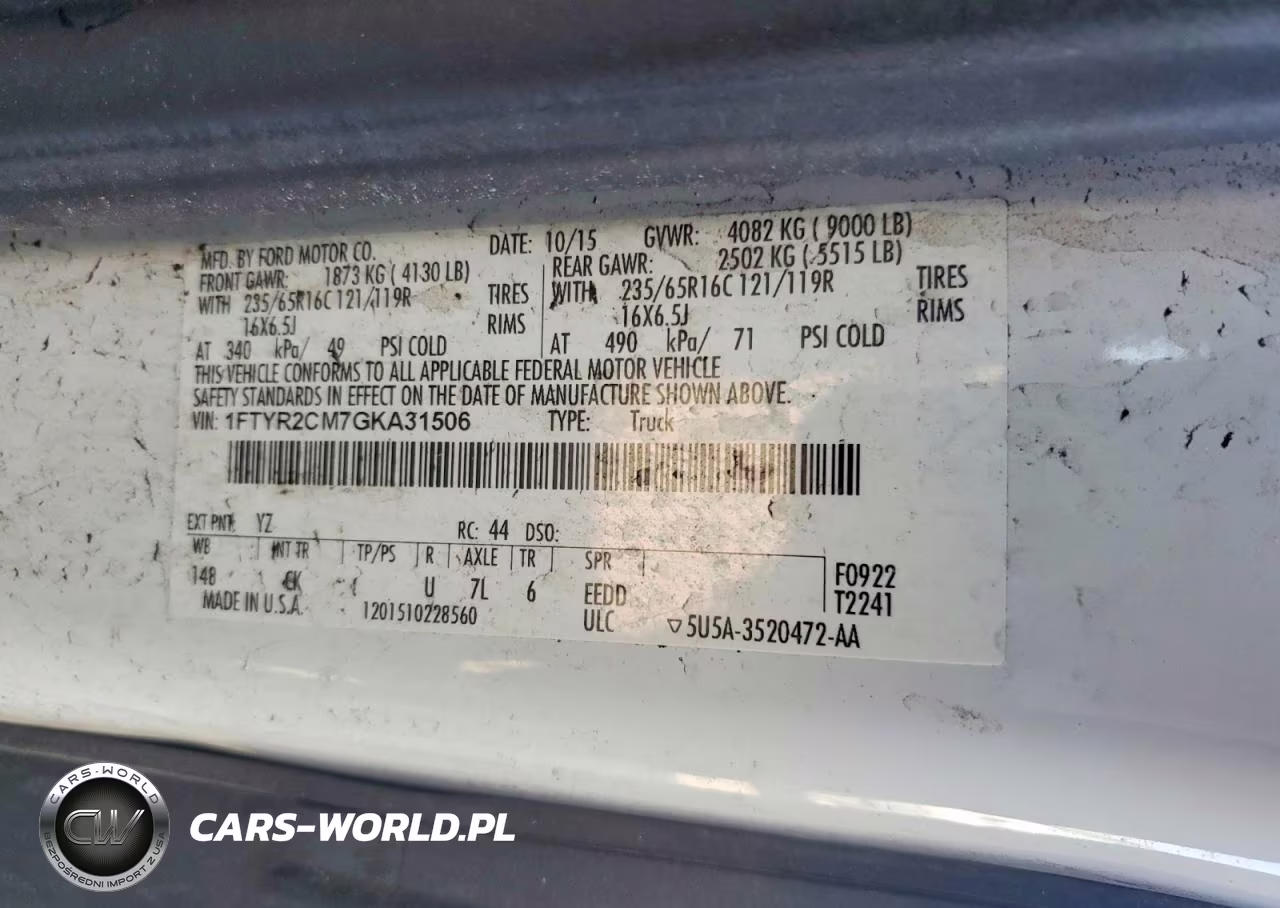 2016 Ford Transit 250 Delivery Van VIN:1FTYR2CM7GKA31506 - 13