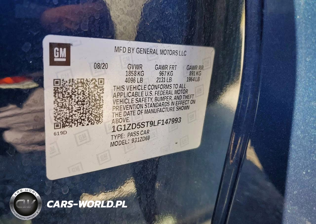 2020 Chevrolet Malibu Lt VIN:1G1ZD5ST9LF147993 - 12
