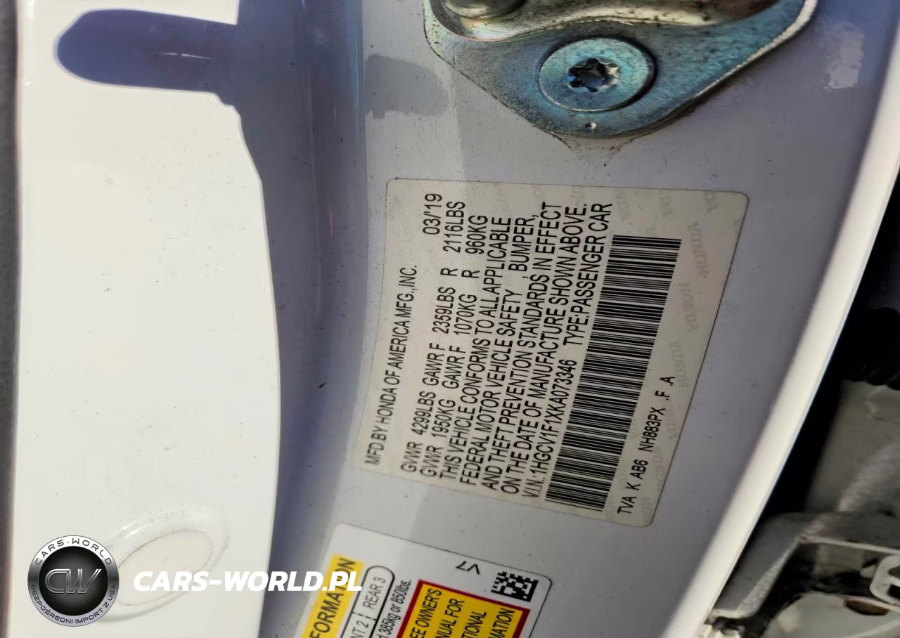 2019 Honda Accord Lx VIN:1HGCV1F1XKA073346 - 12