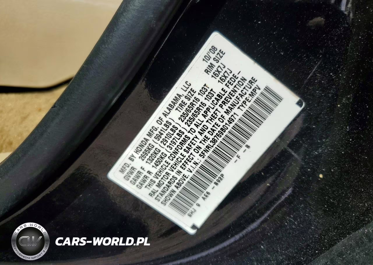 2009 Honda Odyssey Exl VIN:5FNRL38769B014971 - 13