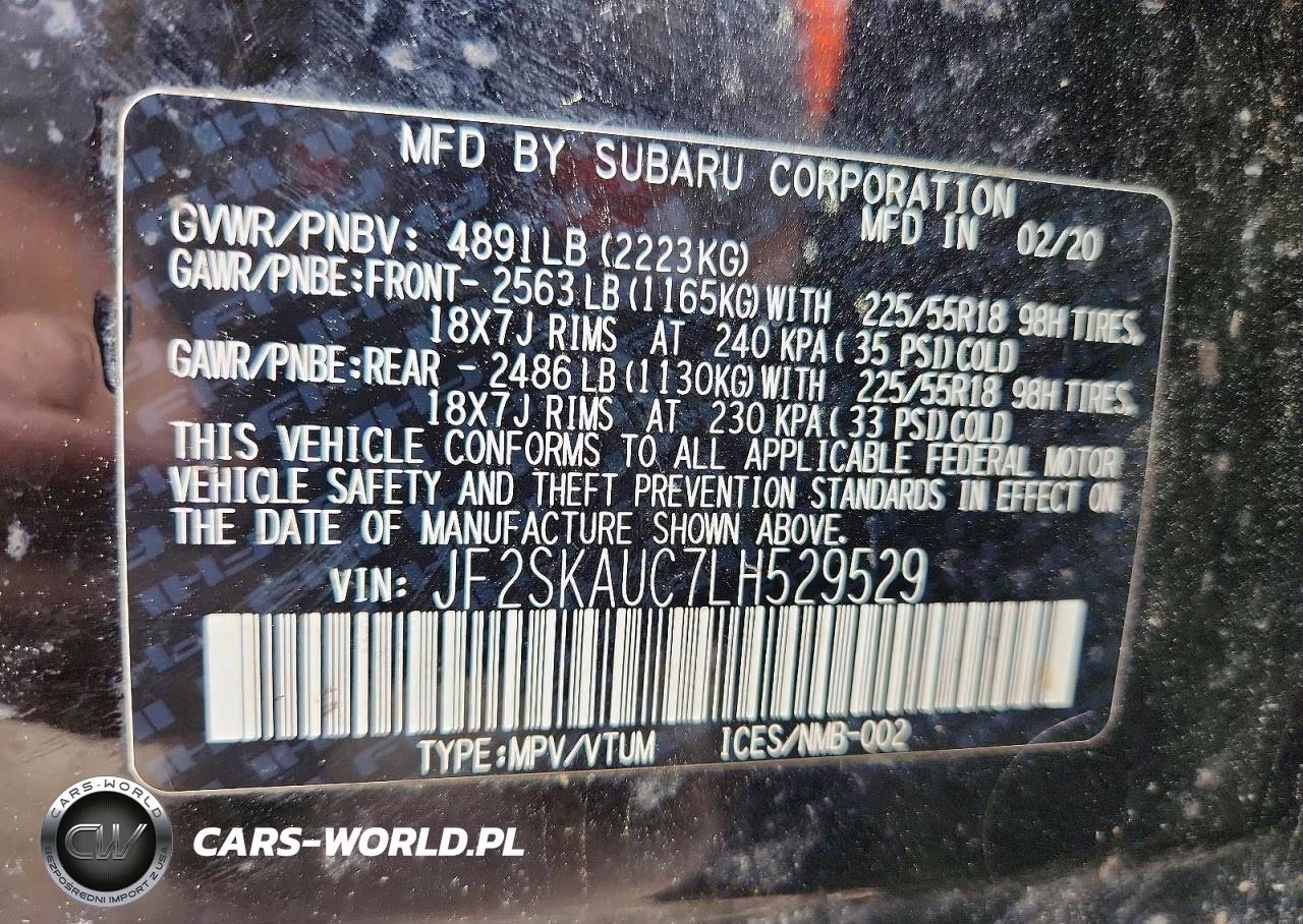 2020 Subaru Forester Limited VIN:JF2SKAUC7LH529529 - 14