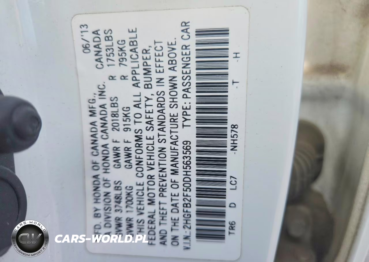 2013 Honda Civic 4D Lx VIN:2HGFB2F50DH563569 - 12