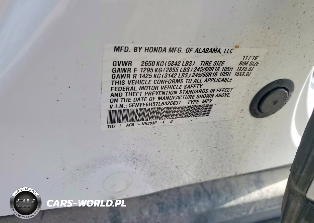 2020 Honda Pilot Exl VIN:5FNYF6H57LB026637 - 13