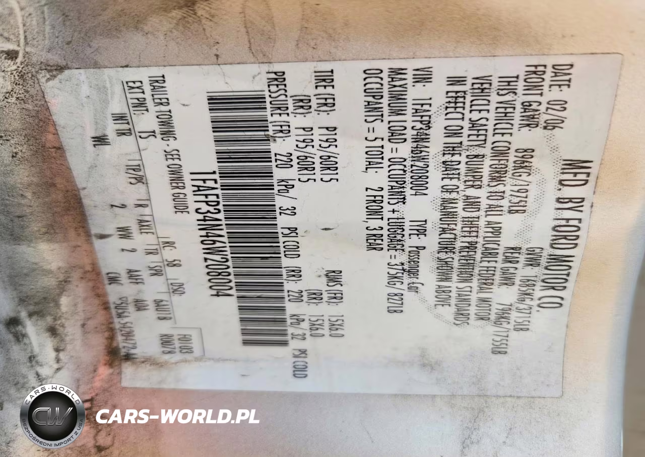 2006 Ford Focus Zx4 VIN:1FAFP34N46W208004 - 12