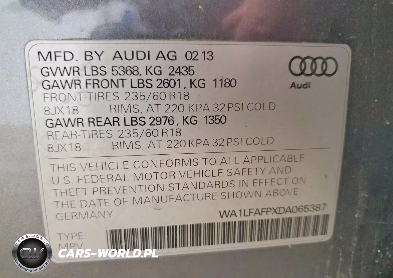 2013 Audi Q5 Premium Plus VIN:WA1LFAFPXDA065387 - 13