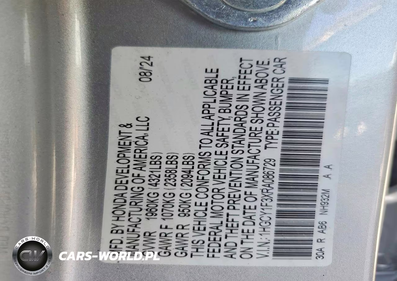2024 Honda Accord Ex VIN:1HGCY1F3XRA086729 - 12