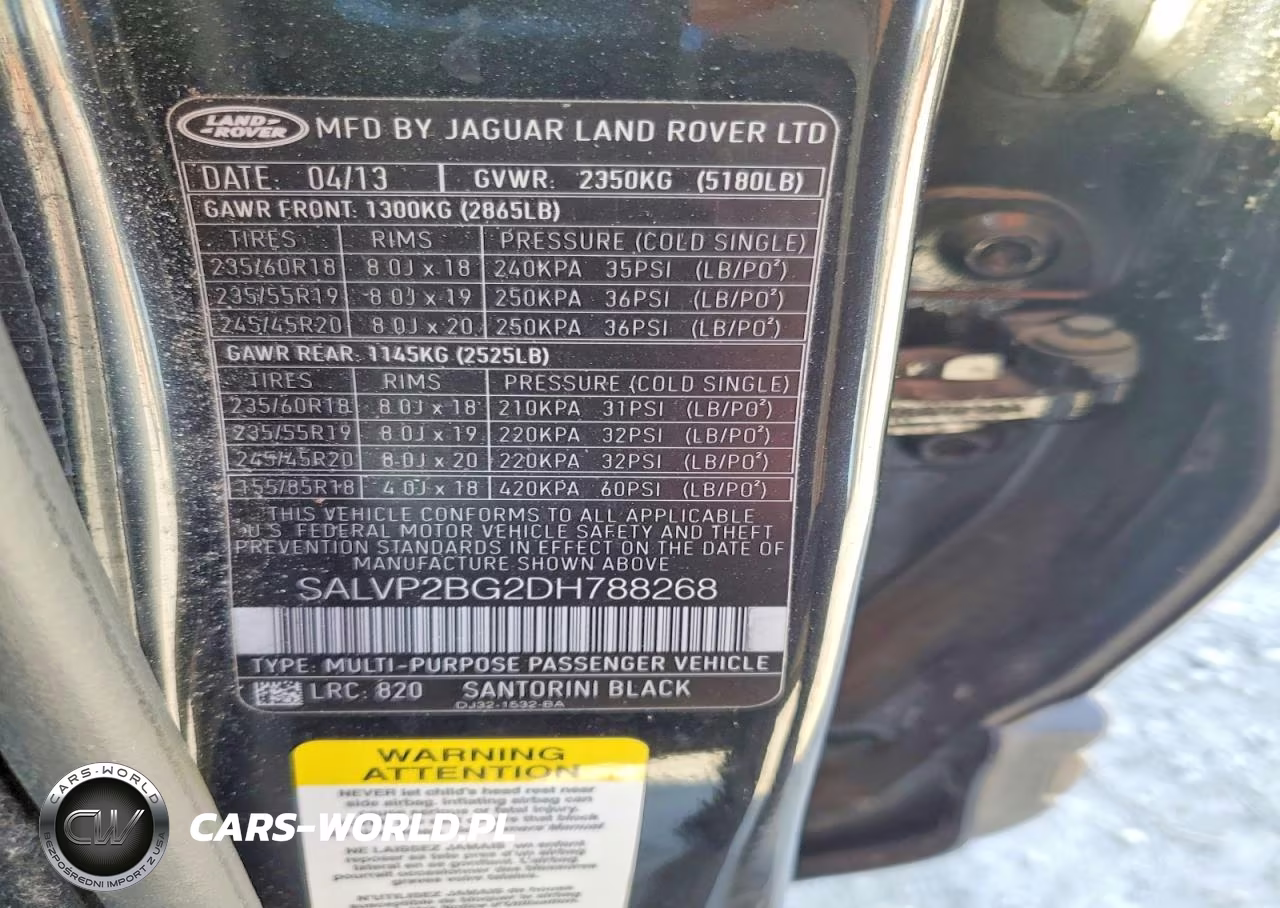 2013 Land Rover Range Rover Evoque Pure Plus VIN:SALVP2BG2DH788268 - 13