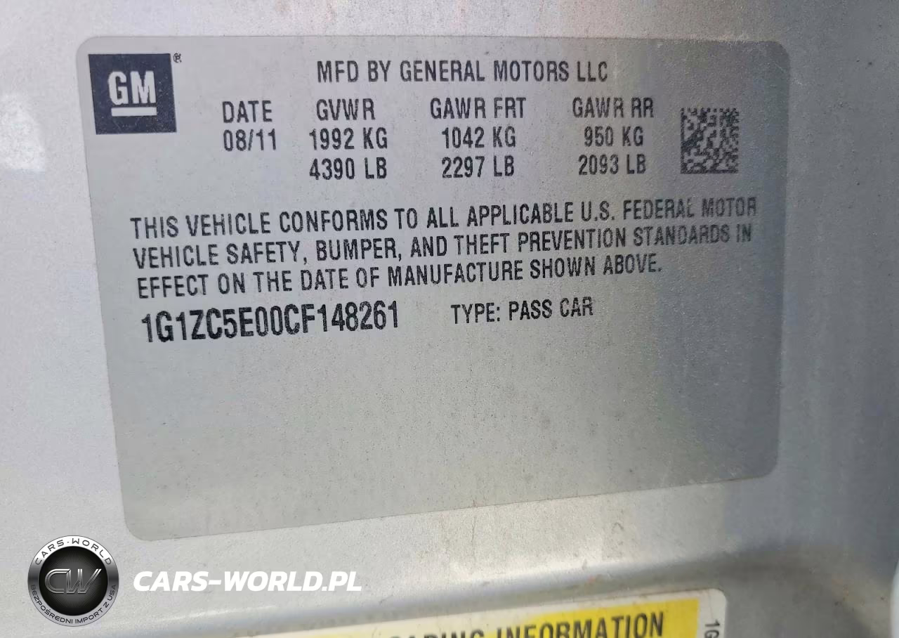 2012 Chevrolet Malibu 1Lt VIN:1G1ZC5E00CF148261 - 12