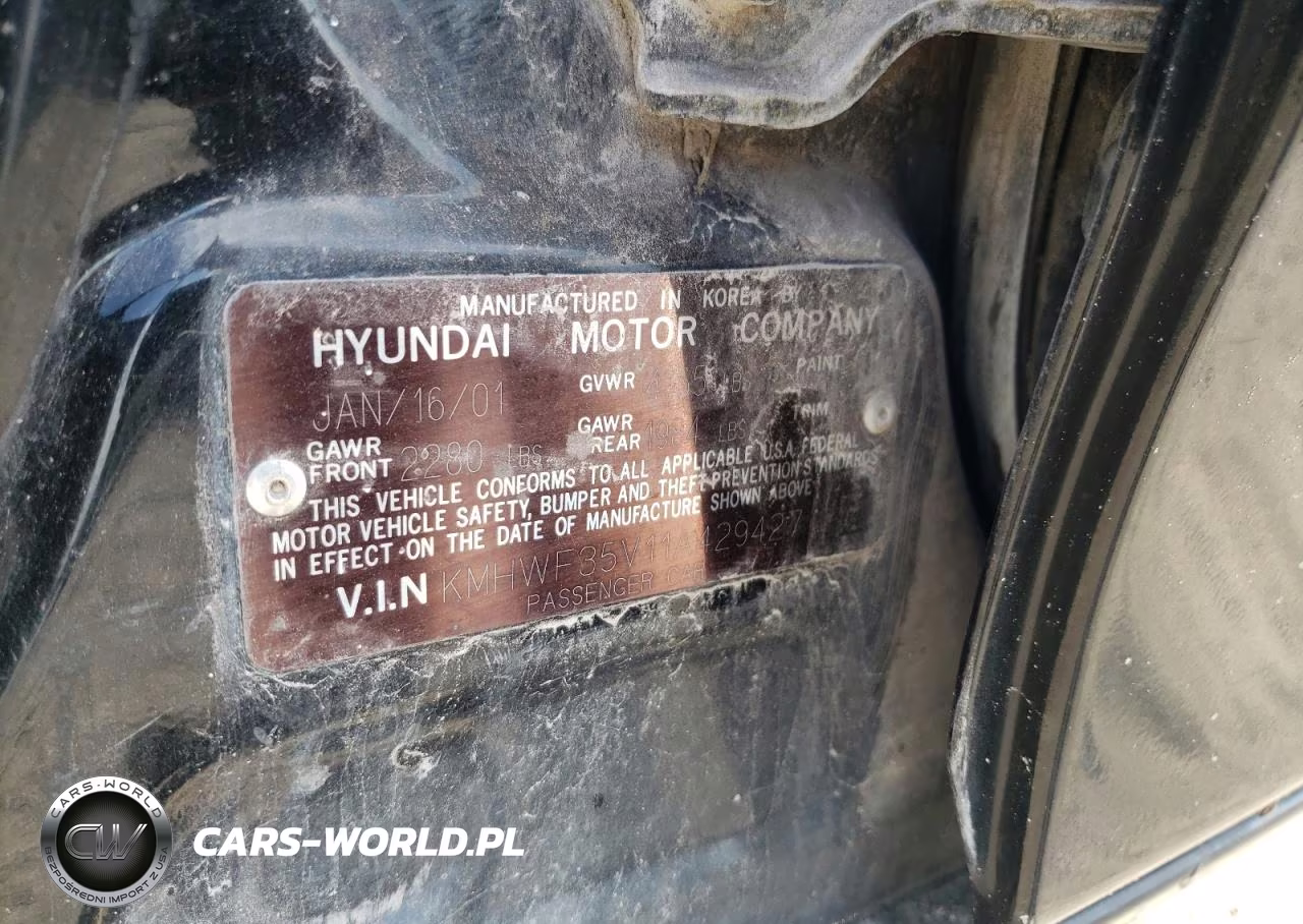 2001 Hyundai Sonata Gls VIN:KMHWF35V11A429427 - 12
