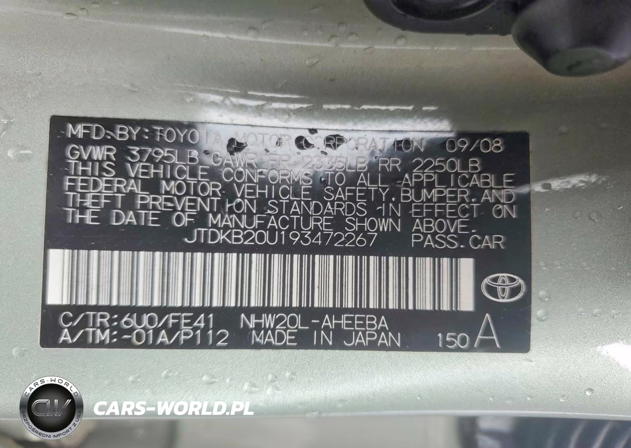 2009 Toyota Prius Base VIN:JTDKB20U193472267 - 13