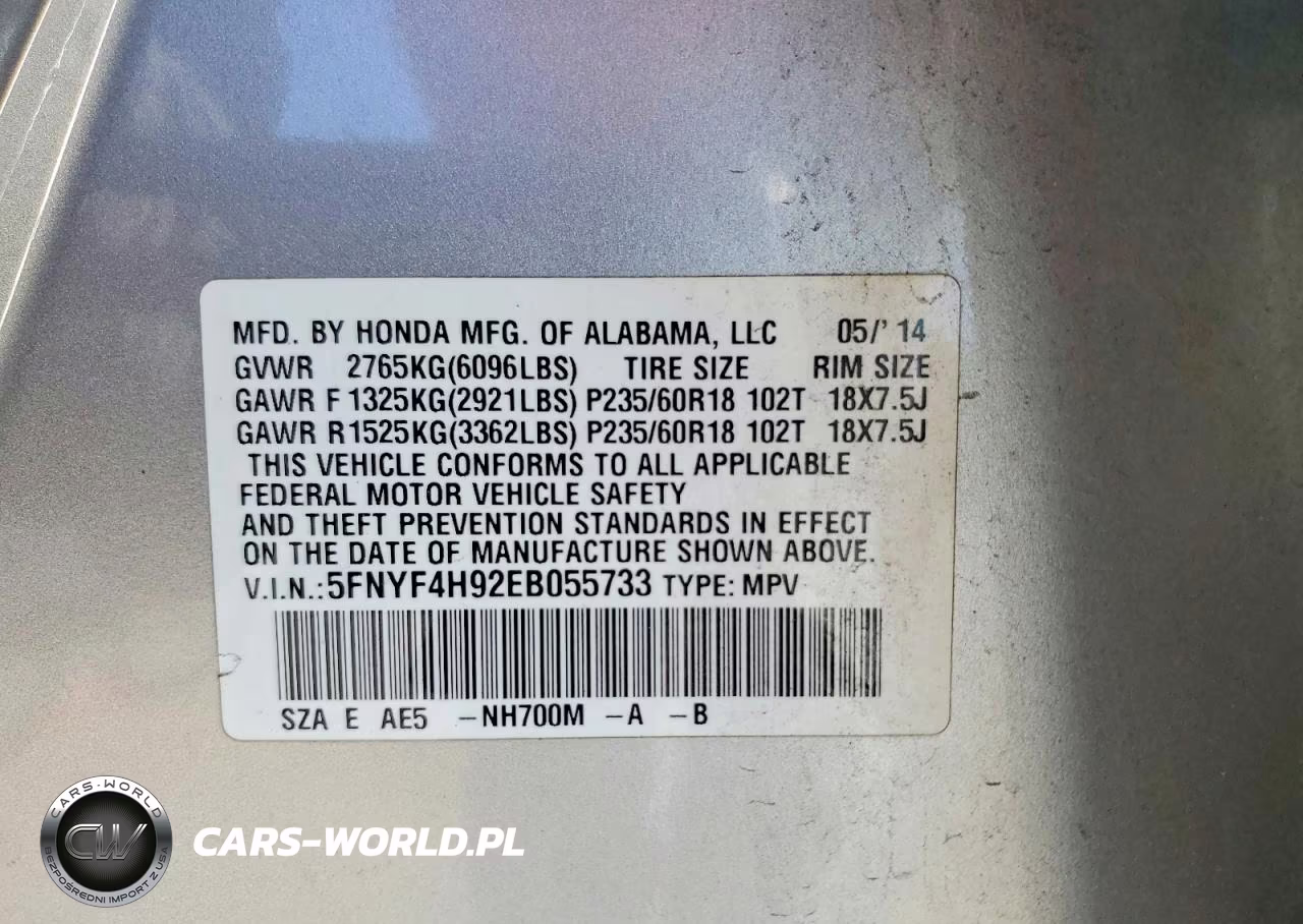 2014 Honda Pilot Touring VIN:5FNYF4H92EB055733 - 13