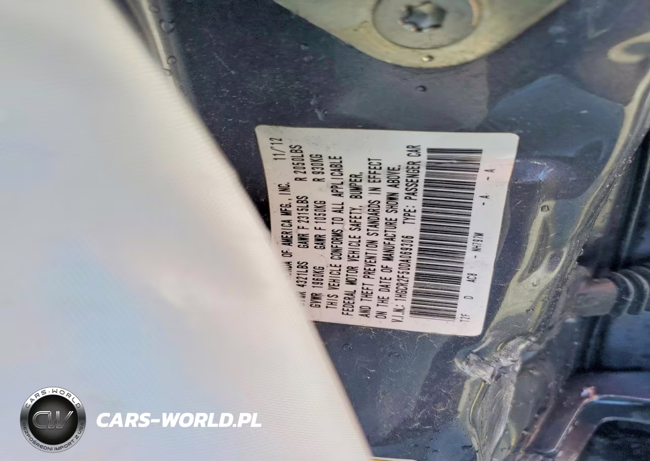 2013 Honda Accord Sport VIN:1HGCR2F50DA069306 - 12
