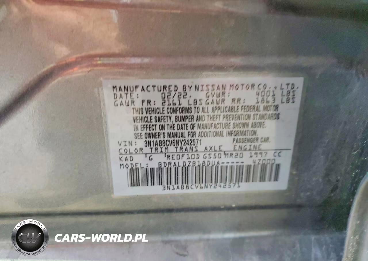 2022 Nissan Sentra Sv VIN:3N1AB8CV6NY242571 - 12