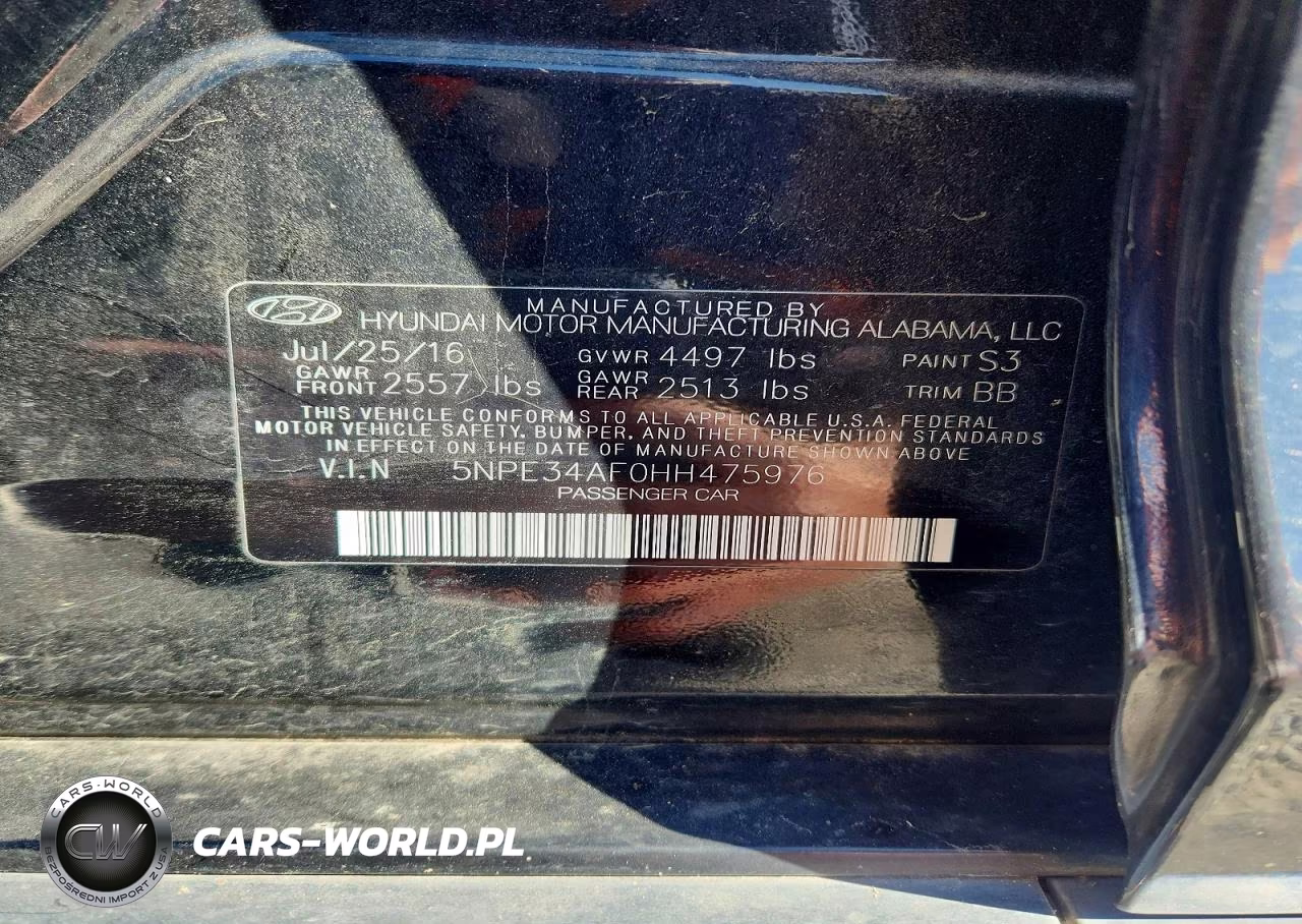 2017 Hyundai Sonata Sport VIN:5NPE34AF0HH475976 - 12