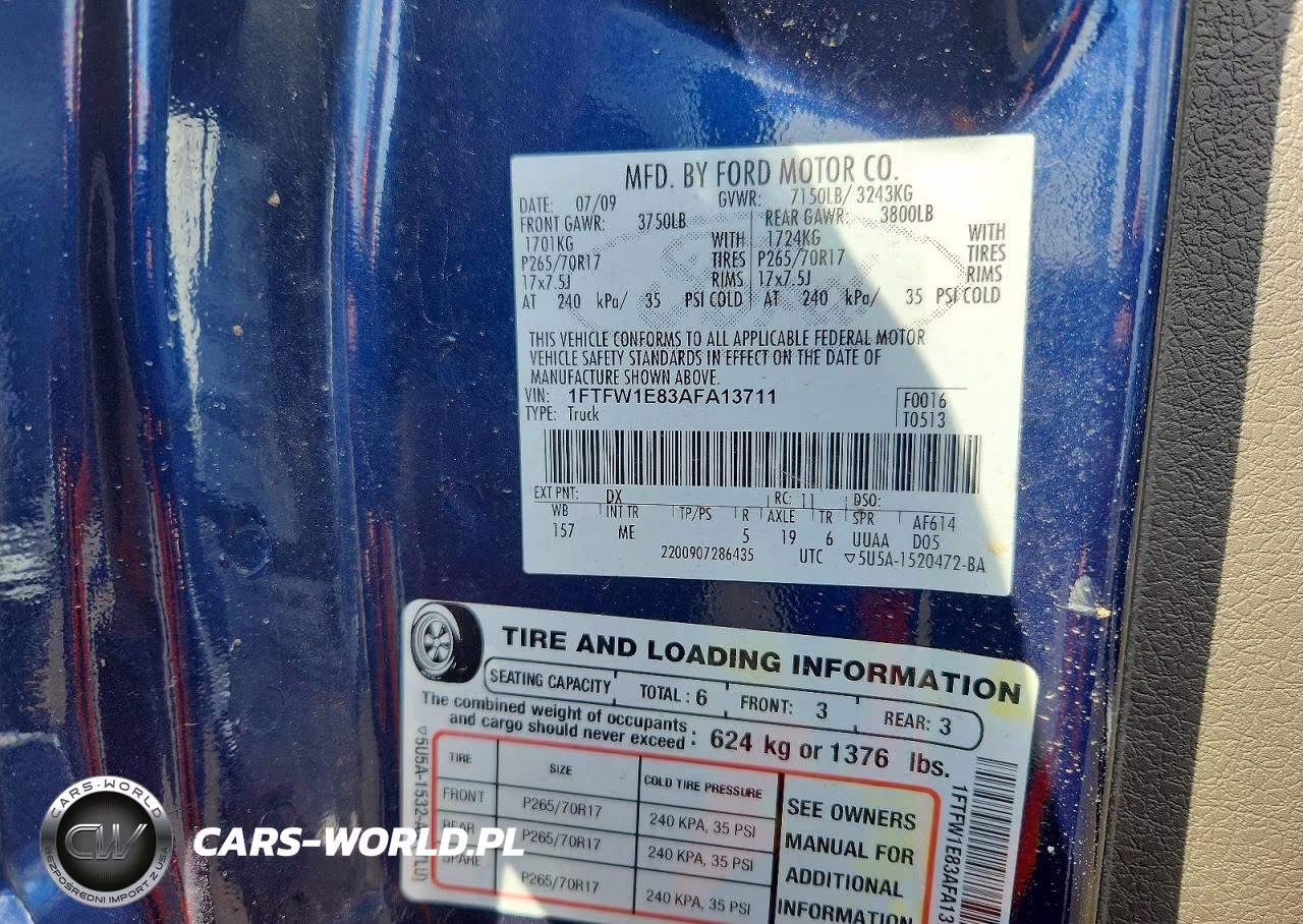 2010 Ford F150 Supercrew VIN:1FTFW1E83AFA13711 - 12