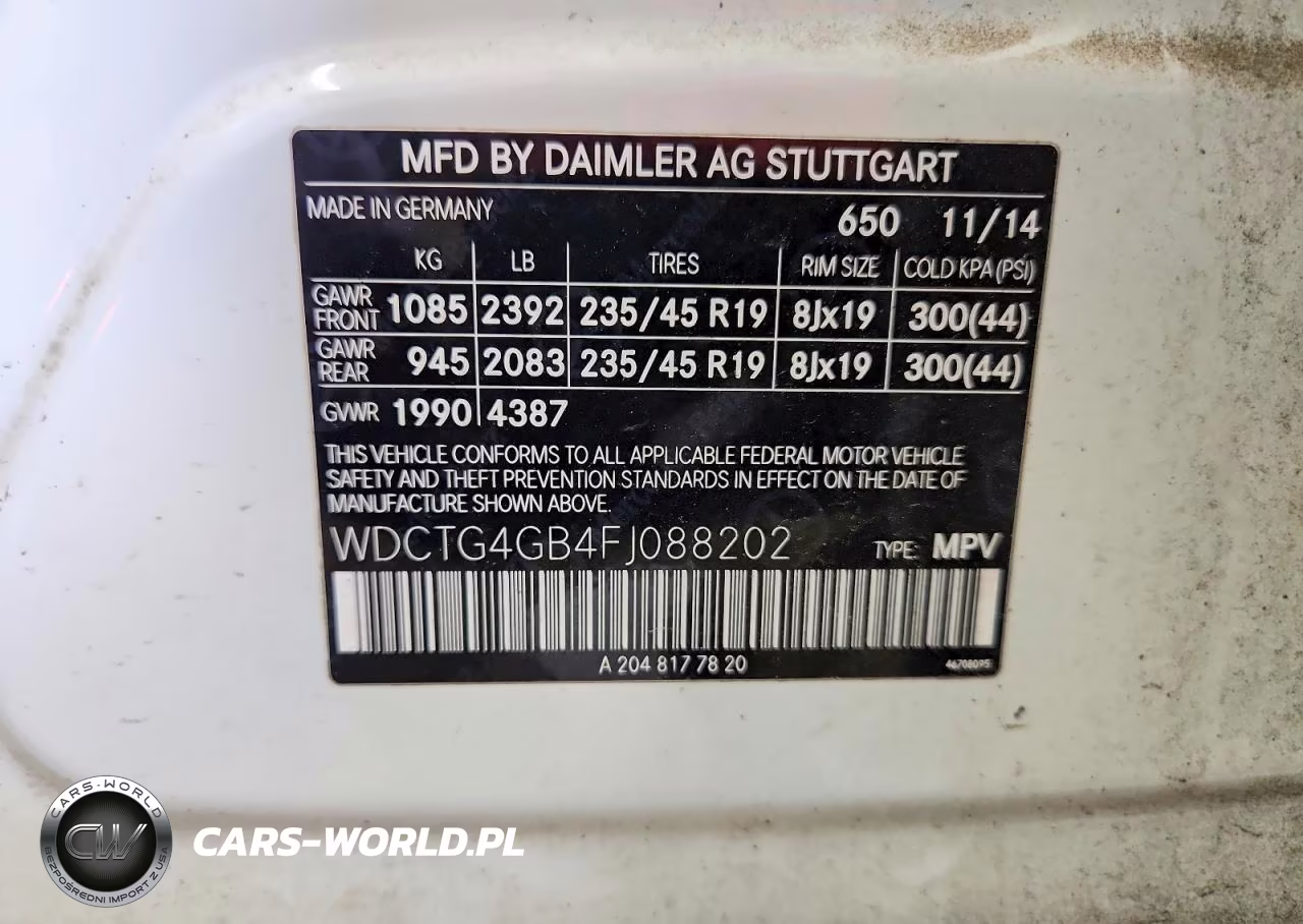2015 Mercedes-Benz Gla 250 4Matic VIN:WDCTG4GB4FJ088202 - 14