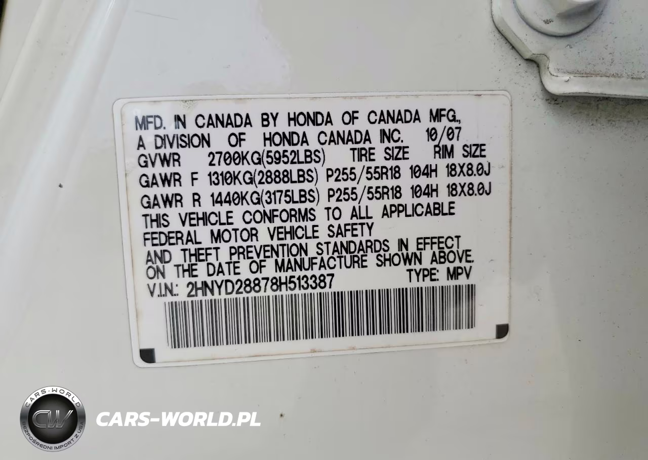 2008 Acura Mdx Sport VIN:2HNYD28878H513387 - 13