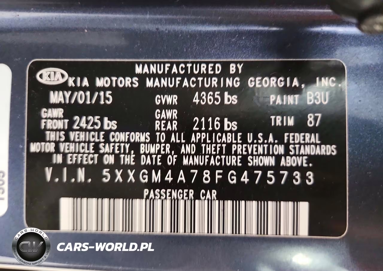 2015 Kia Optima Lx VIN:5XXGM4A78FG475733 - 12