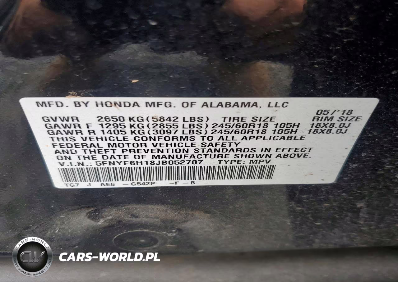 2018 Honda Pilot Lx VIN:5FNYF6H18JB052707 - 14