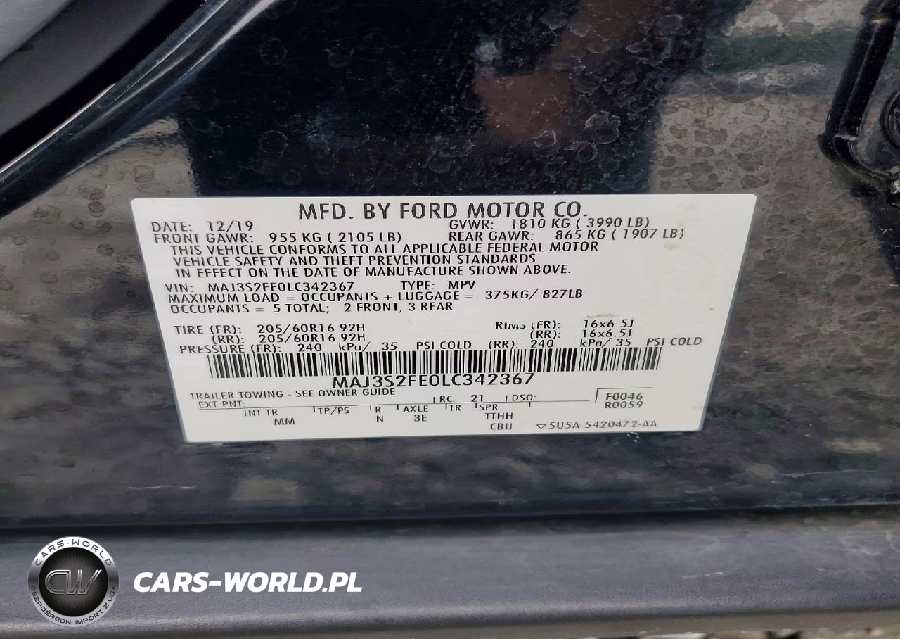 2020 Ford Ecosport S VIN:MAJ3S2FE0LC342367 - 13
