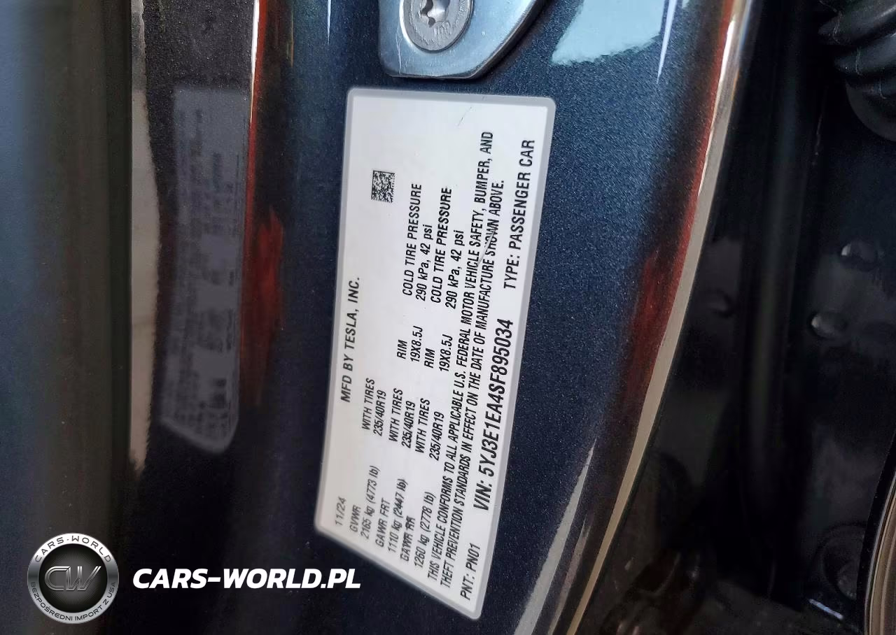2025 Tesla Model 3 VIN:5YJ3E1EA4SF895034 - 12