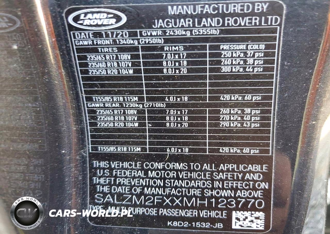 2021 Land Rover Range Rover Evoque R-Dynamic Hse VIN:SALZM2FXXMH123770 - 13