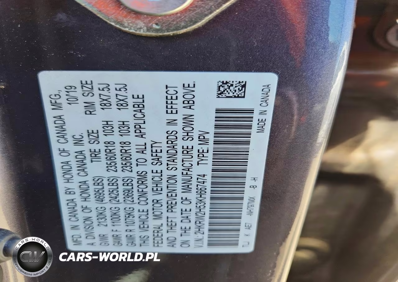 2019 Honda Cr-V Ex VIN:2HKRW2H53KH667474 - 12