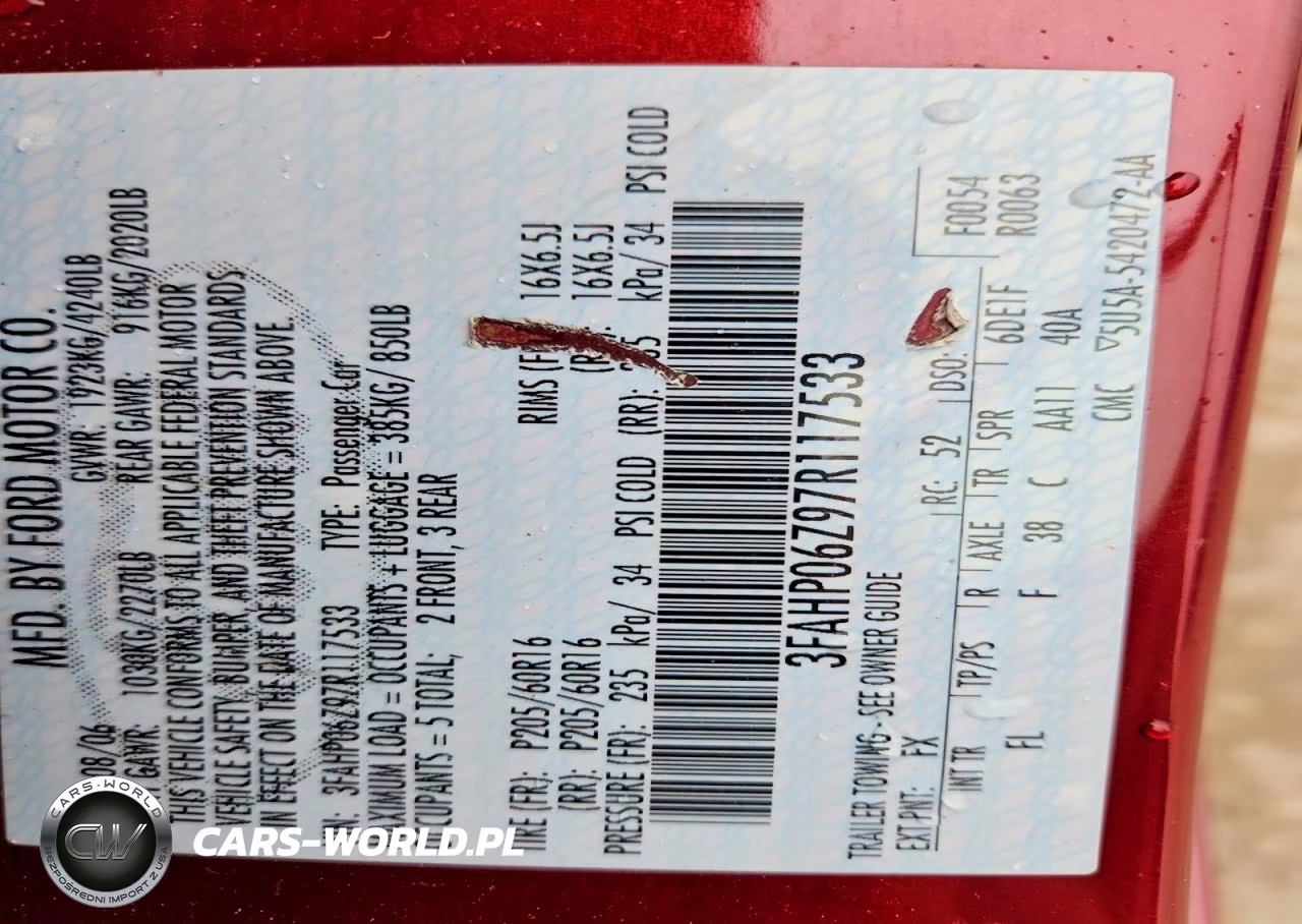 2007 Ford Fusion S VIN:3FAHP06Z97R117533 - 12