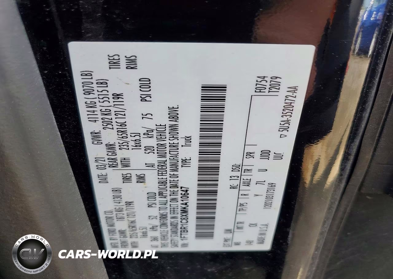 2021 Ford Transit T-250 VIN:1FTBR1C8XMKA10647 - 14