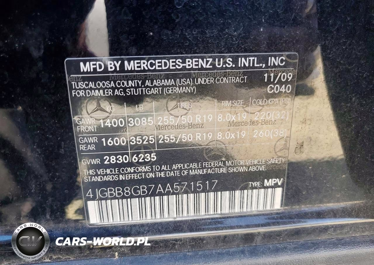2010 Mercedes-Benz M-Class VIN:4JGBB8GB7AA571517 - 13
