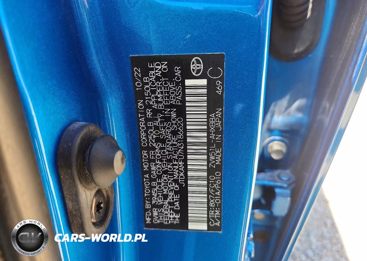 2022 Toyota Prius L Eco VIN:JTDKAMFU7N3186620 - 12