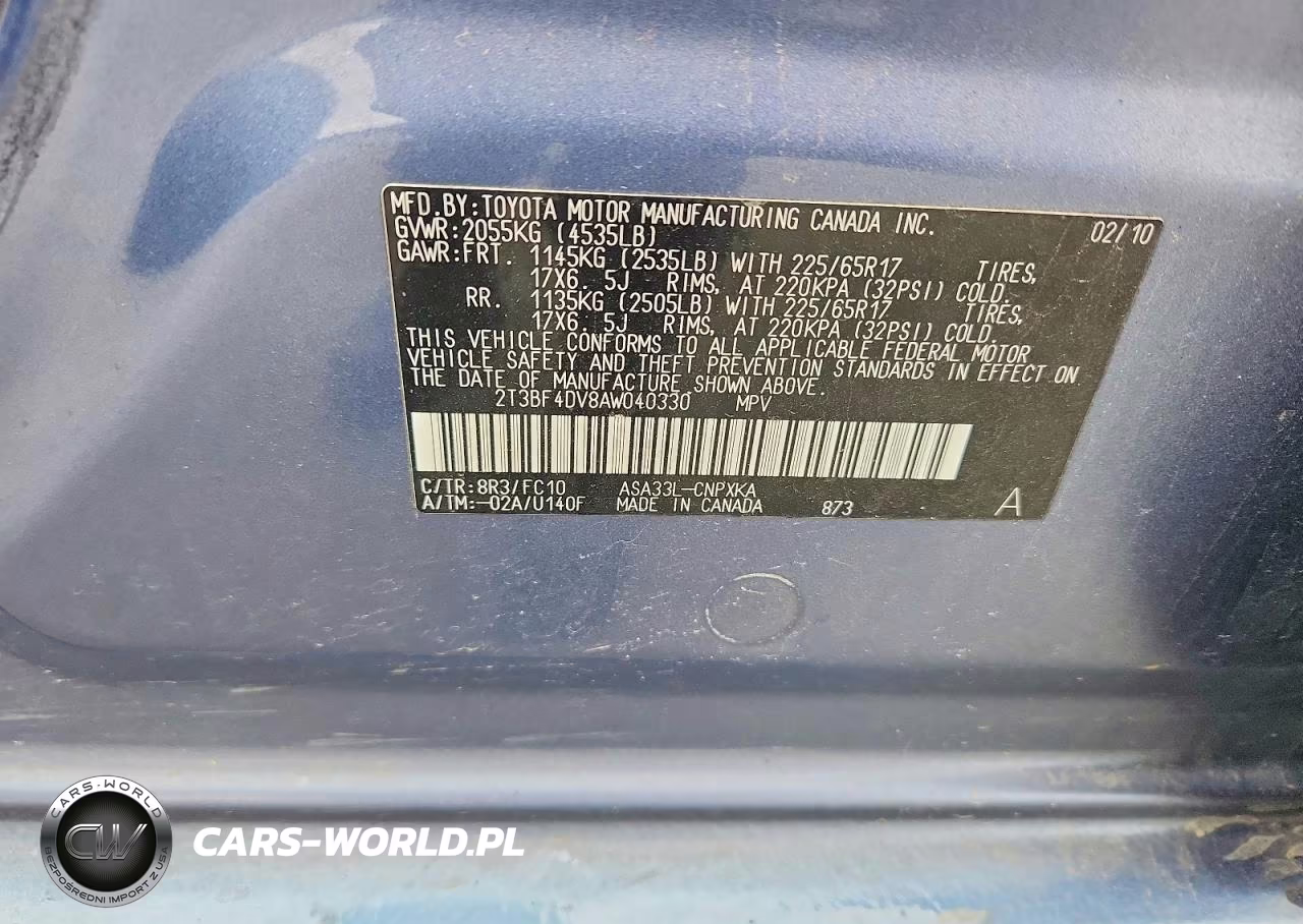 2010 Toyota Rav4 Base VIN:2T3BF4DV8AW040330 - 13