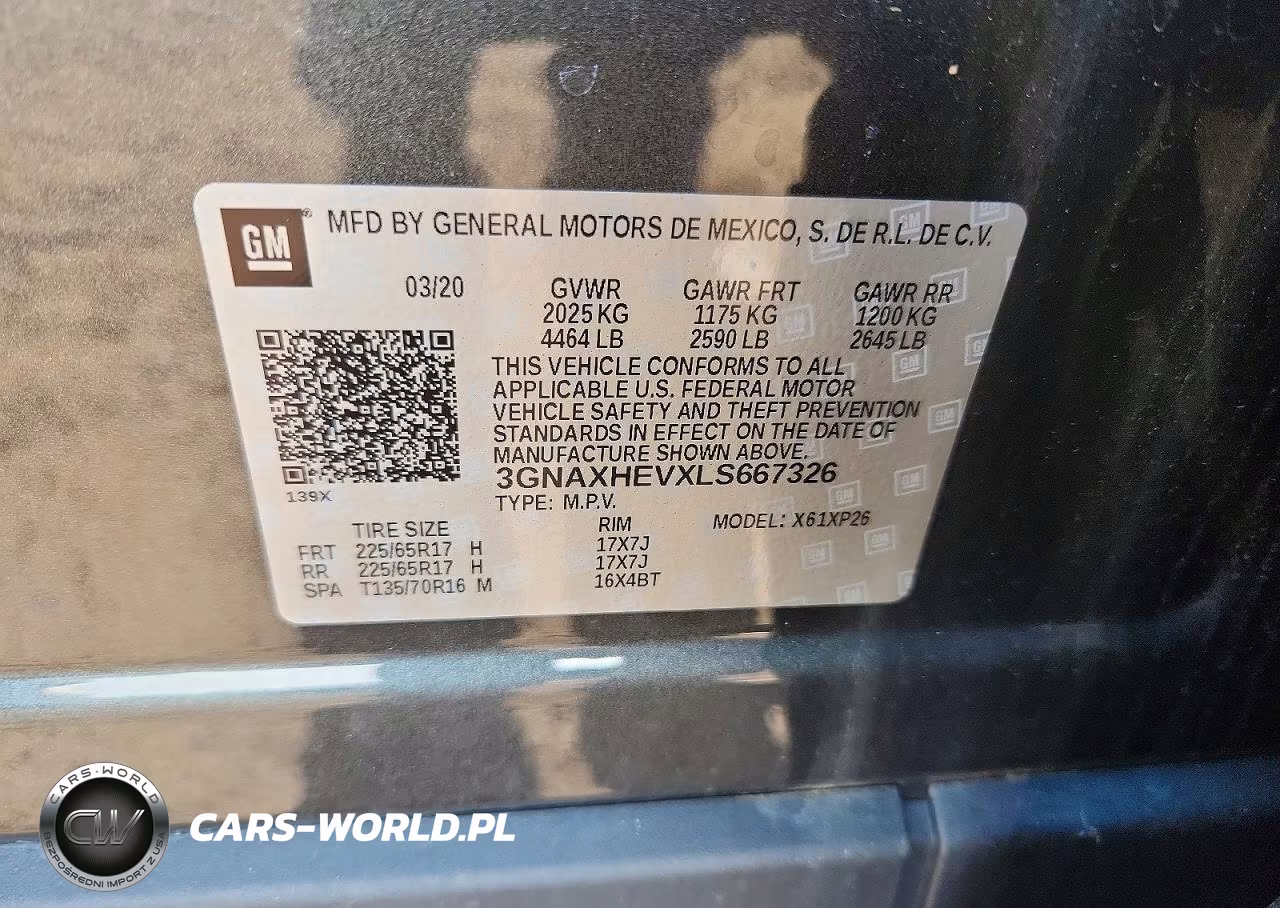 2020 Chevrolet Equinox Ls VIN:3GNAXHEVXLS667326 - 13