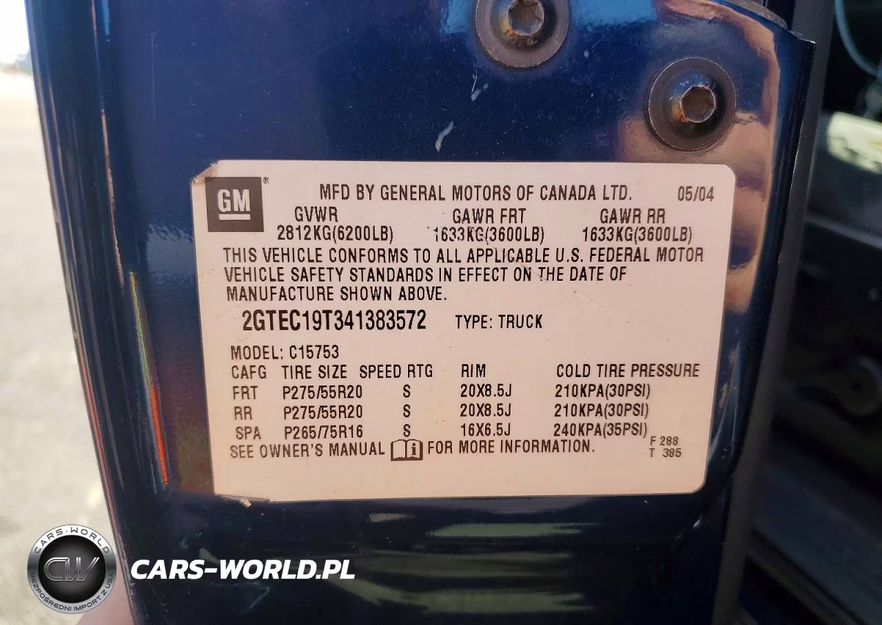 2004 GMC New Sierra C1500 VIN:2GTEC19T341383572 - 12