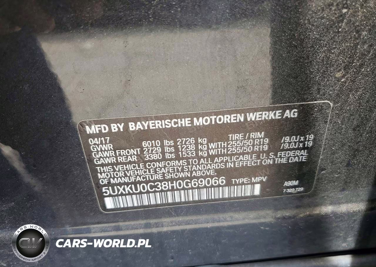 2017 BMW X6 Sdrive35I VIN:5UXKU0C38H0G69066 - 12