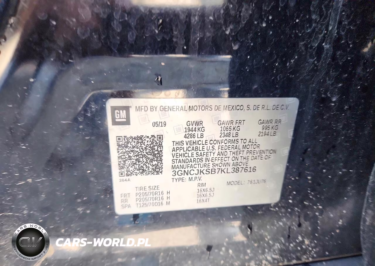 2019 Chevrolet Trax Ls VIN:3GNCJKSB7KL387616 - 12