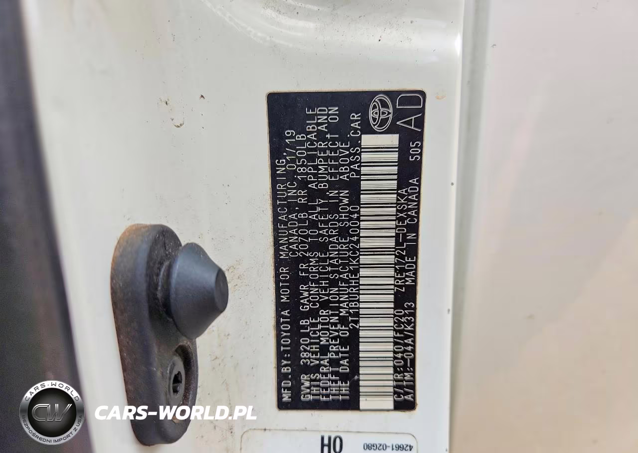 2019 Toyota Corolla Se VIN:2T1BURHE1KC240040 - 13