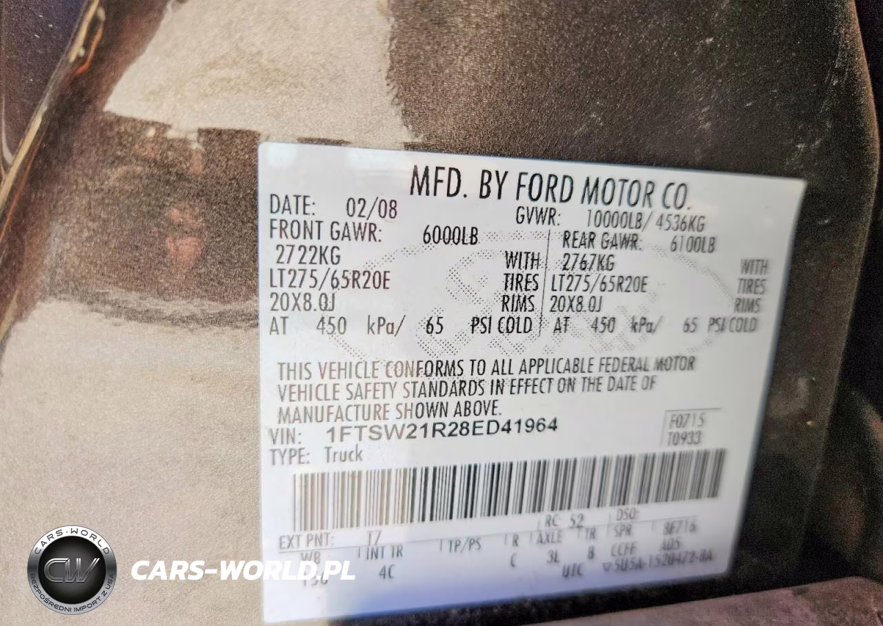 2008 Ford F250 Super Duty VIN:1FTSW21R28ED41964 - 13