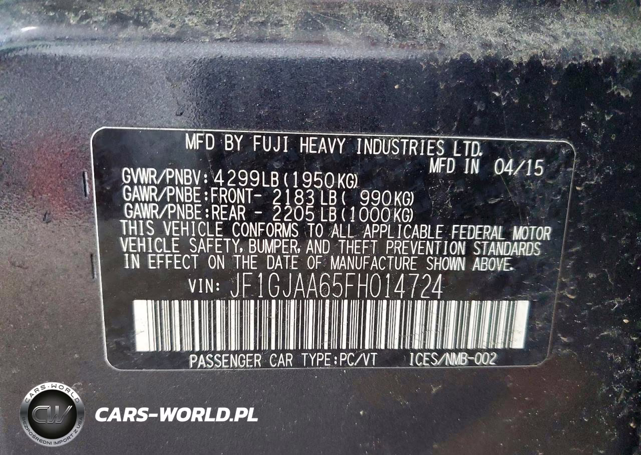 2015 Subaru Impreza VIN:JF1GJAA65FH014724 - 13