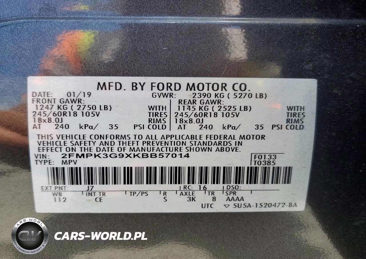2019 Ford Edge Se VIN:2FMPK3G9XKBB57014 - 13