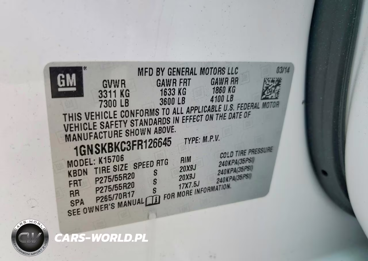 2015 Chevrolet Tahoe K1500 Lt VIN:1GNSKBKC3FR126645 - 14