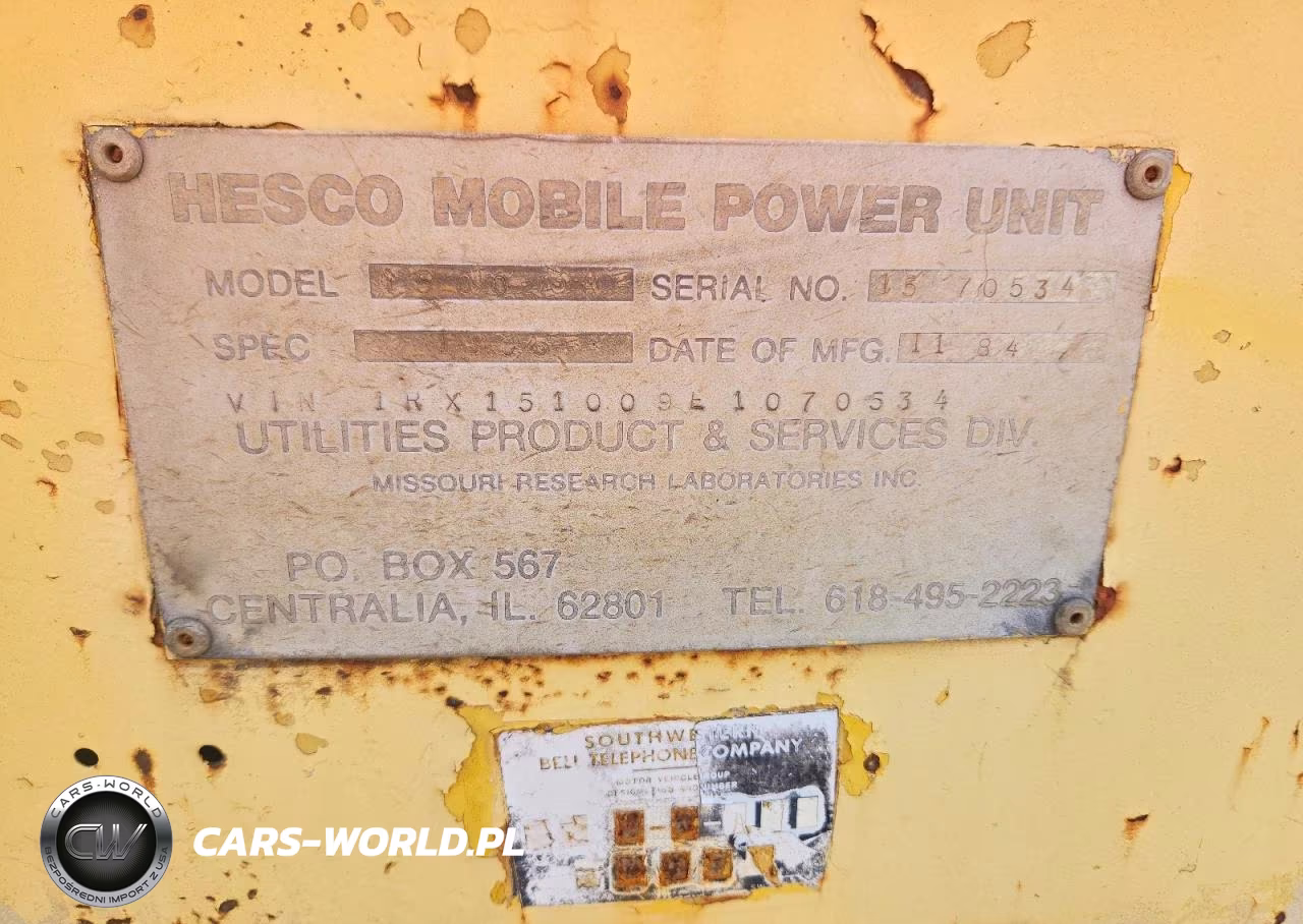 1991 Hesco Mobile Power Unit VIN:1RX151009E1070534 - 10