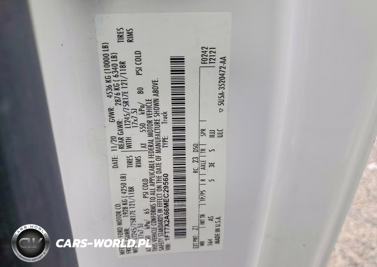 2021 Ford F-250 VIN:1FT7X2A66MEC29560 - 12
