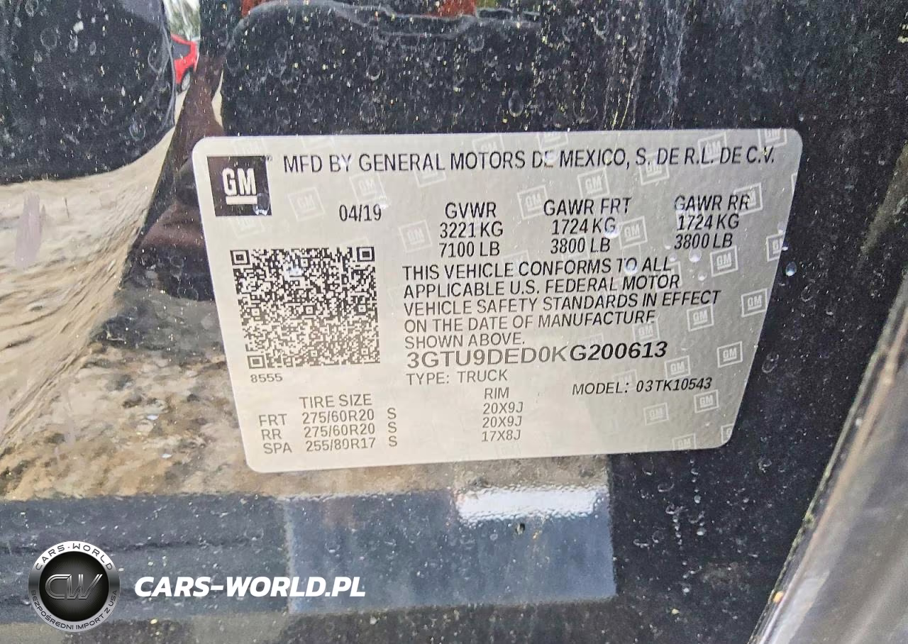 2019 GMC Sierra K1500 Slt VIN:3GTU9DED0KG200613 - 12