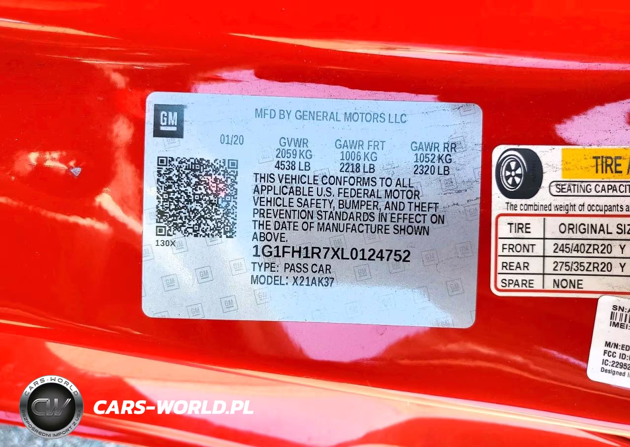 2020 Chevrolet Camaro Ss VIN:1G1FH1R7XL0124752 - 12