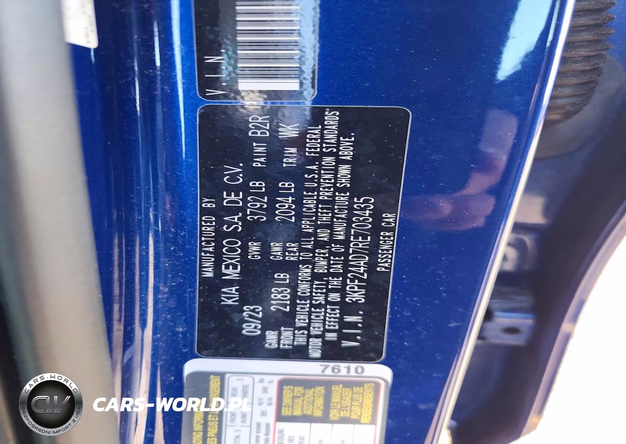 2024 Kia Forte Lxs VIN:3KPF24AD7RE703435 - 12