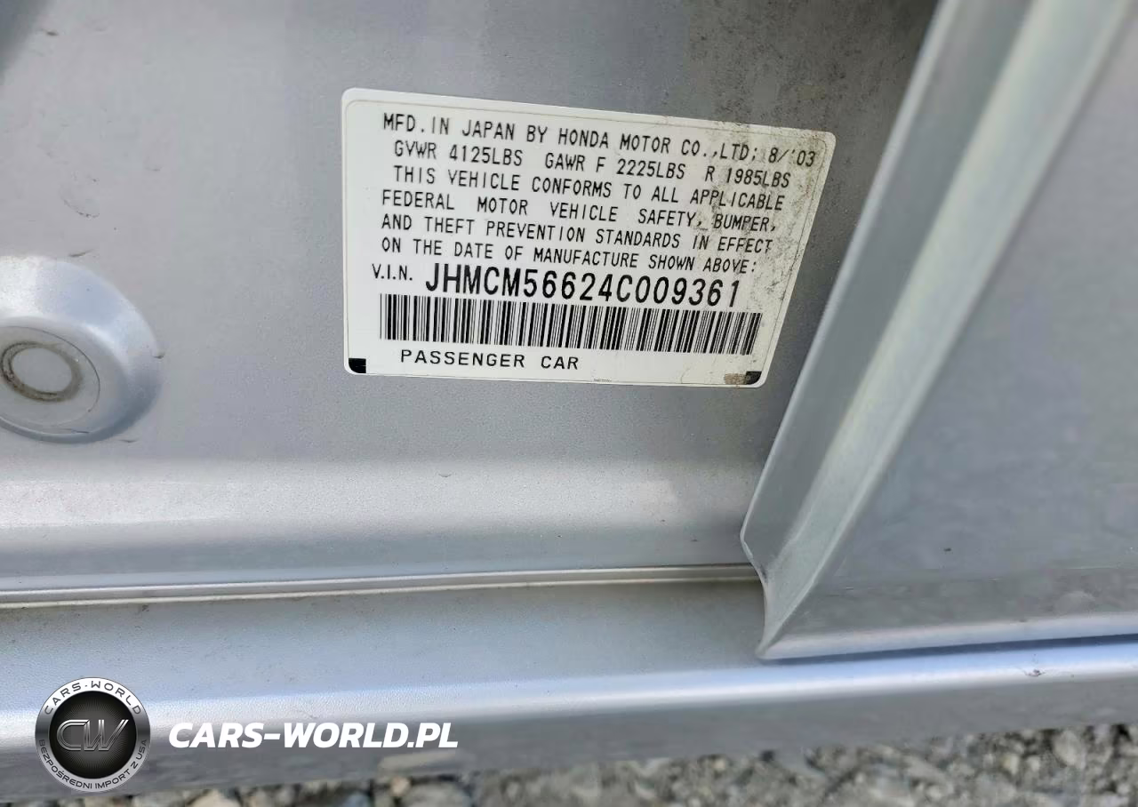 2004 Honda Accord Ex VIN:JHMCM56624C009361 - 13